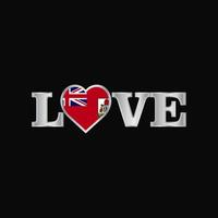 Love typography with Bermuda flag design vector