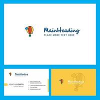 Hot air balloon Logo design with Tagline Front and Back Busienss Card Template Vector Creative Design