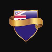 Saint Helena flag Golden badge design vector