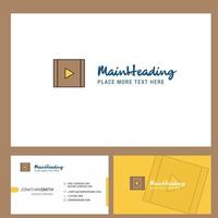 Video Logo design with Tagline Front and Back Busienss Card Template Vector Creative Design