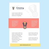 Template layout for Medal comany profile annual report presentations leaflet Brochure Vector Background