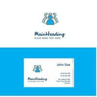 logotipo de grupo plano y plantilla de tarjeta de visita diseño de logotipo de concepto de negocio vector