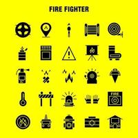 Fire Fighter Solid Glyph Icon for Web Print and Mobile UXUI Kit Such as Burn Fighter Fire Fireman Barrier Board Fighter Fire Pictogram Pack Vector