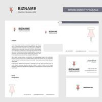 Paper pin Business Letterhead Envelope and visiting Card Design vector template