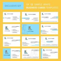 Set of 12 Geometry scale Creative Busienss Card Template Editable Creative logo and Visiting card background vector