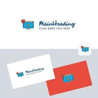 Secure website vector logotype with business card template Elegant corporate identity Vector