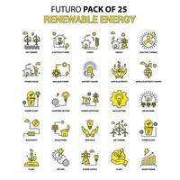 Renewable Energy Icon Set Yellow Futuro Latest Design icon Pack vector