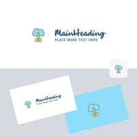 Uploading on cloud vector logotype with business card template Elegant corporate identity Vector