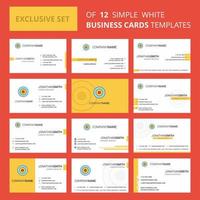 Set of 12 Target Creative Busienss Card Template Editable Creative logo and Visiting card background vector