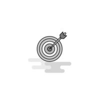 Dart game Web Icon Flat Line Filled Gray Icon Vector