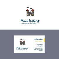 Flat Hunted house Logo and Visiting Card Template Busienss Concept Logo Design vector