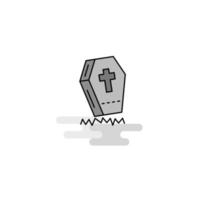 Grave Web Icon Flat Line Filled Gray Icon Vector