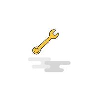 Flat Wrench Icon Vector