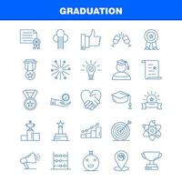 Graduation Line Icons Set For Infographics Mobile UXUI Kit And Print Design Include Glass Drink Healthcare Graduation Map Location Medal Award Icon Set Vector