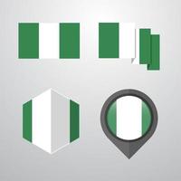 Nigeria flag design set vector