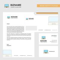 Laptop Business Letterhead Envelope and visiting Card Design vector template