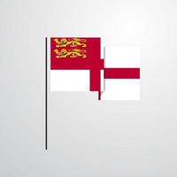 Sark waving Flag design vector