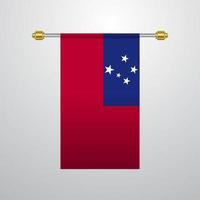 bandera colgante de samoa vector