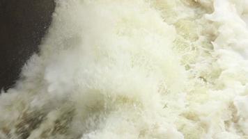 Large flows of water in the river rage video