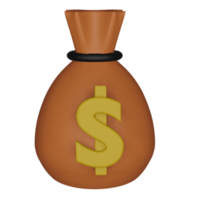 3D Icon Money Bag, perfect to use as an additional element in your poster, banner and template designs png