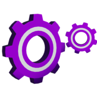 Two Gear 3d icon, perfect to use as an additional element in your poster, banner and template designs png