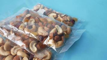 Small packages of mixed nuts video