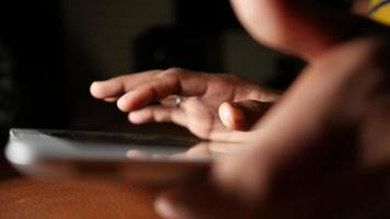 Touch screen, close up of person using tablet video