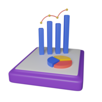 Datenanalysediagramme und Kreisdiagramm-3D-Symbol, perfekt als zusätzliches Element in Ihren Poster-, Banner- und Vorlagendesigns png