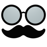 Glasses and Mustache 3D Icon, perfect to use as an additional element in your poster, banner and template designs png