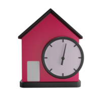 icône 3d de l'horloge de la maison, parfaite pour être utilisée comme élément supplémentaire dans vos conceptions d'affiches, de bannières et de modèles png