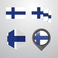 Finland flag design set vector