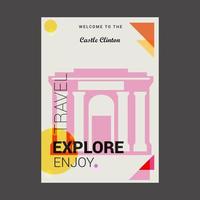 bienvenido al castillo clinton ny usa explore travel enjoy poster template vector