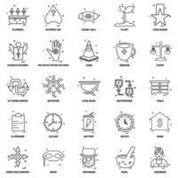 25 conjunto de iconos de línea de mezcla de concepto de negocio vector