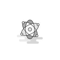 vector de icono gris lleno de línea plana de icono web nuclear