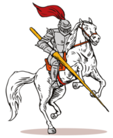 Knight on Horse with Sword png