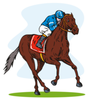 Horse and Jockey Racing Retro png