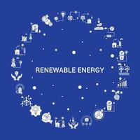 Renewable Energy Icon Set Infographic Vector Template