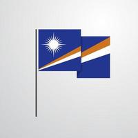vector de diseño de bandera ondeante de islas marshall