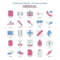 Medical icon Dusky Flat color Vintage 25 Icon Pack vector