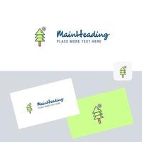 Tree vector logotype with business card template Elegant corporate identity Vector