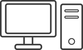 ícone de linha fina de computador, conjunto de ícones de educação. png