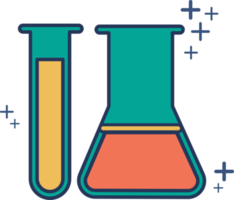 Test tube icon illustration glyph style design with color and plus sign. png