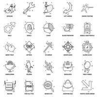 25 conjunto de iconos de línea de mezcla de concepto de negocio vector