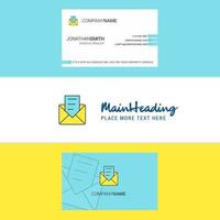 Beautiful Message Logo and business card vertical Design Vector