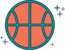 Basketball-Symbol Illustration Glyphen-Stil-Design mit Farbe und Pluszeichen. png