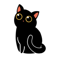 schattige zwarte kat png