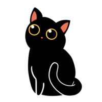 süße schwarze katze png