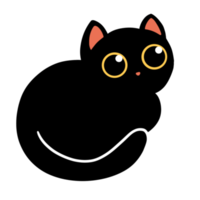 schattige zwarte kat png