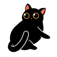 gato preto fofo png