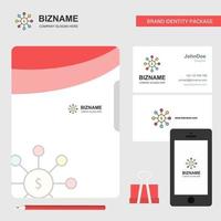 Dollar network Business Logo File Cover Visiting Card and Mobile App Design Vector Illustration